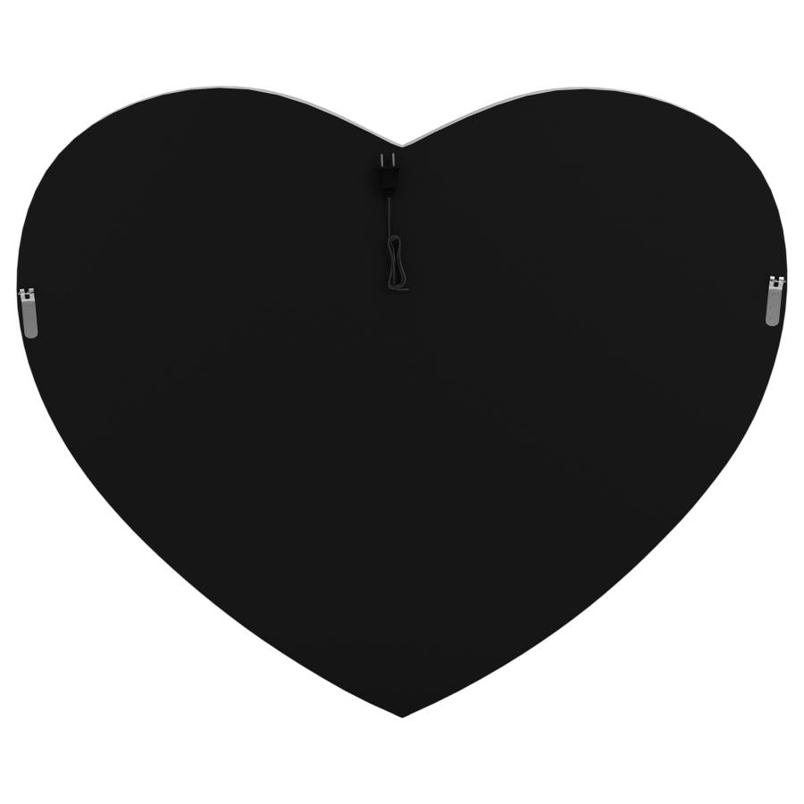 Aiko 36 x 30 Inch Heart Shaped LED Light Wall Mirror Silver - 961535