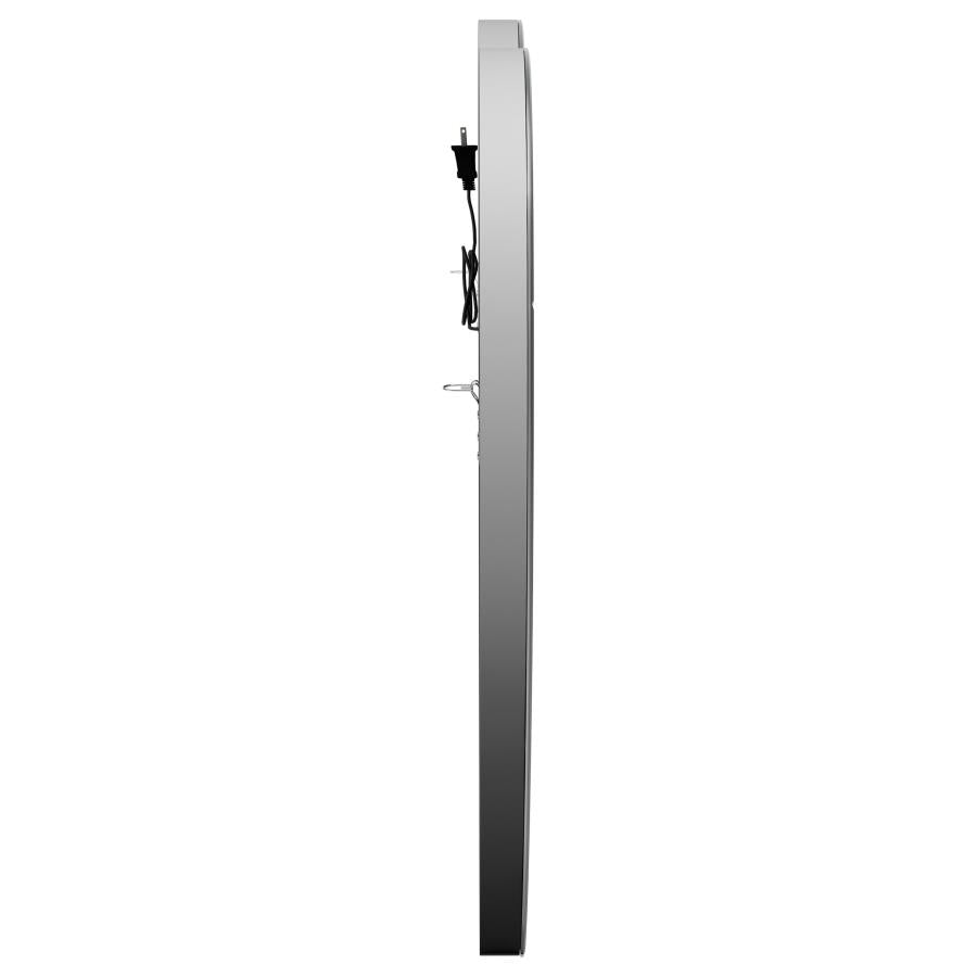 Aiko 36 x 30 Inch Heart Shaped LED Light Wall Mirror Silver - 961535