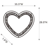 Aiko 36 x 30 Inch Heart Shaped LED Light Wall Mirror Silver - 961535