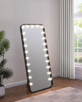 Canton 32 x 71 Inch LED Standing Mirror with Speakers Black - 961577