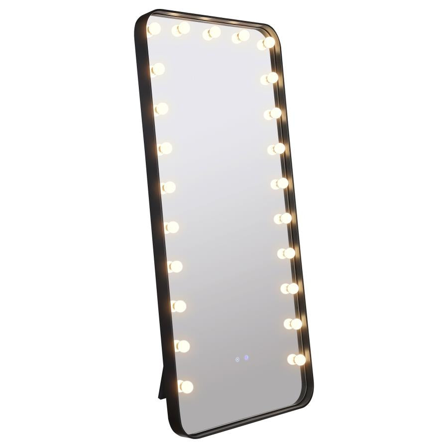 Canton 32 x 71 Inch LED Standing Mirror with Speakers Black - 961577