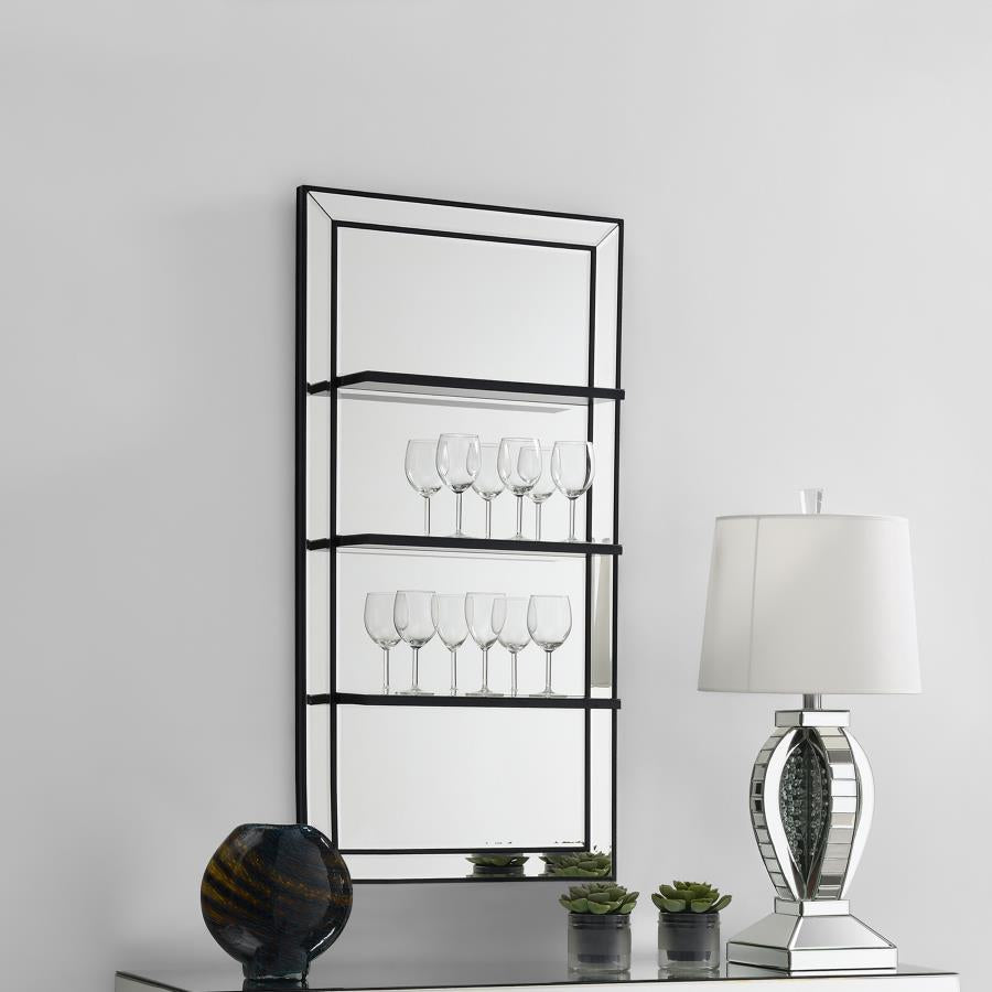 Oriel 24 x 47 Inch Rectangular 3-Shelf Wall Mirror Silver - 961631