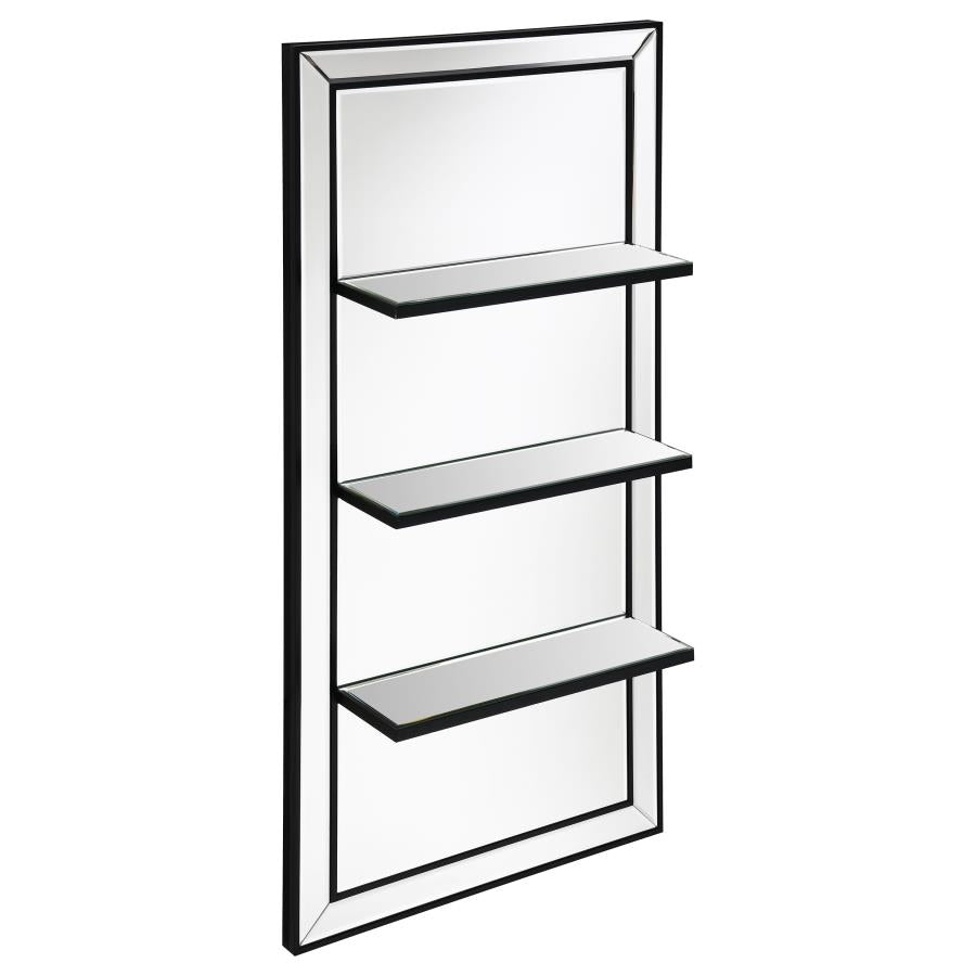 Oriel 24 x 47 Inch Rectangular 3-Shelf Wall Mirror Silver - 961631