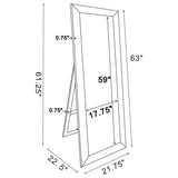 Soline 22 x 61 Inch Framed Standing Floor Mirror Silver - 961633
