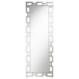 Tavin 24 x 65 Inch Geometric Frame Standing Mirror Silver - 961634
