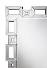 Tavin 24 x 65 Inch Geometric Frame Standing Mirror Silver - 961634