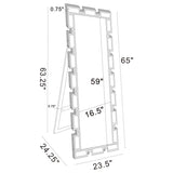 Tavin 24 x 65 Inch Geometric Frame Standing Mirror Silver - 961634