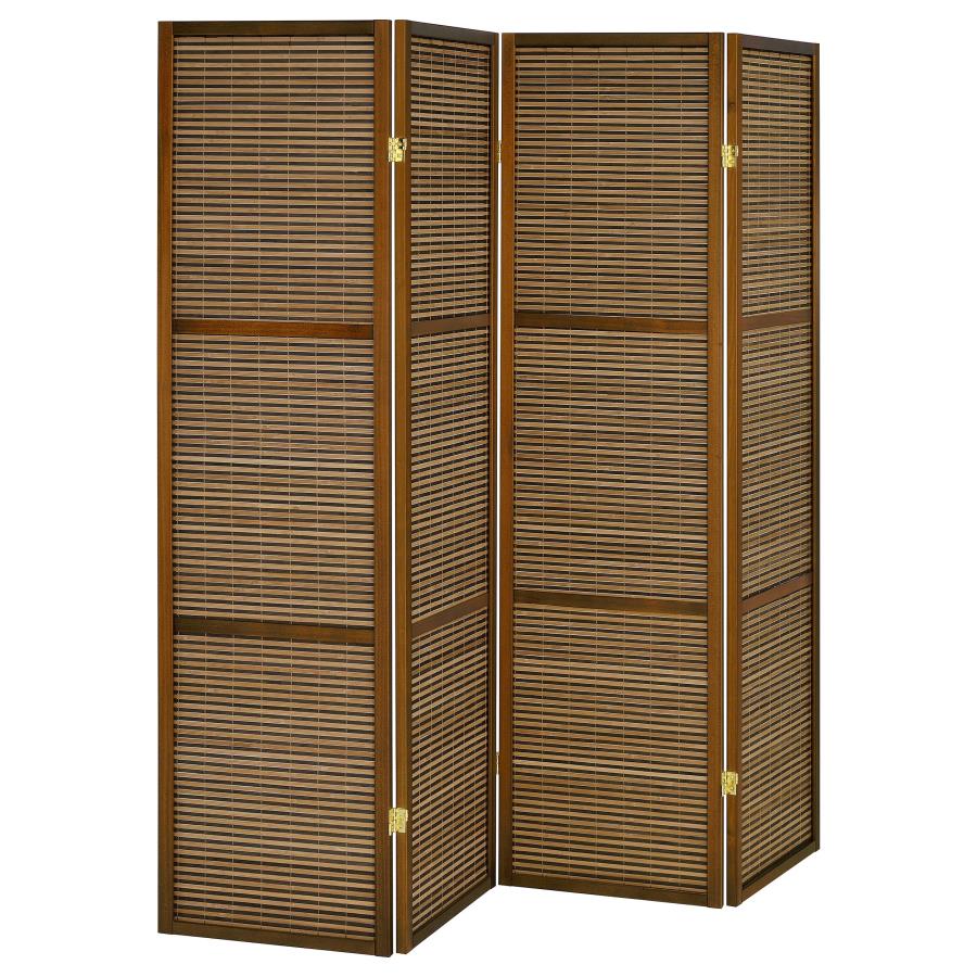 Browning 4-panel Bamboo Room Divider Folding Screen Walnut - 961638