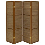 Browning 4-panel Bamboo Room Divider Folding Screen Walnut - 961638
