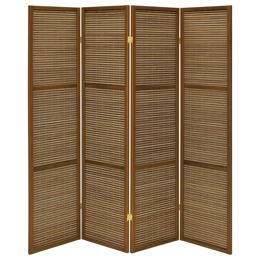 Browning 4-panel Bamboo Room Divider Folding Screen Walnut - 961638