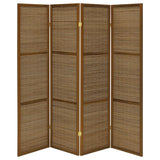 Browning 4-panel Bamboo Room Divider Folding Screen Walnut - 961638