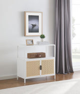Amherst 2-door Radio Weave Cane Metal Accent Cabinet White - 961642