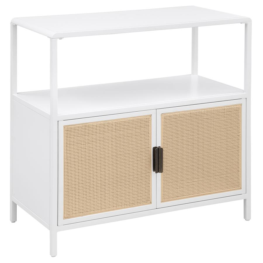Amherst 2-door Radio Weave Cane Metal Accent Cabinet White - 961642
