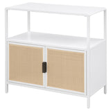 Amherst 2-door Radio Weave Cane Metal Accent Cabinet White - 961642