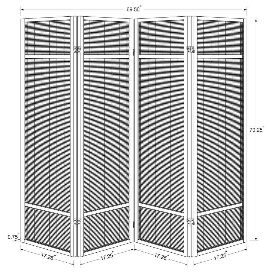 Pearce 4-panel Bamboo Room Divider Folding Screen Natural - 961648