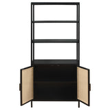 Amherst 3-shelf Radio Weave Cane Metal Accent Cabinet Black - 961651