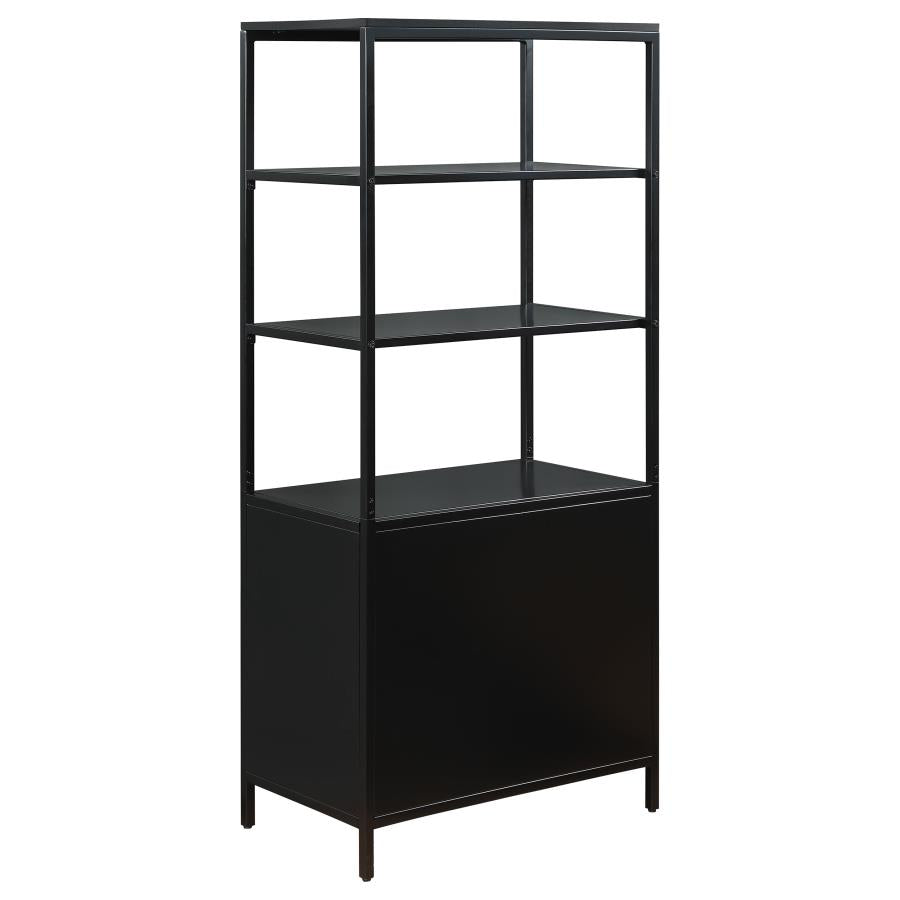 Amherst 3-shelf Radio Weave Cane Metal Accent Cabinet Black - 961651