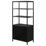 Amherst 3-shelf Radio Weave Cane Metal Accent Cabinet Black - 961651
