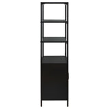 Amherst 3-shelf Radio Weave Cane Metal Accent Cabinet Black - 961651
