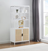 Amherst 3-shelf Radio Weave Cane Metal Accent Cabinet White - 961652
