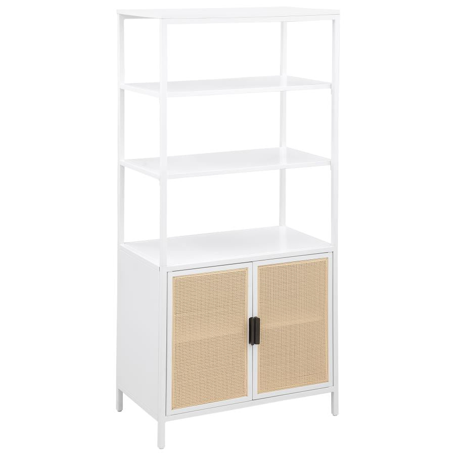 Amherst 3-shelf Radio Weave Cane Metal Accent Cabinet White - 961652