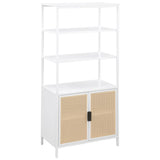 Amherst 3-shelf Radio Weave Cane Metal Accent Cabinet White - 961652