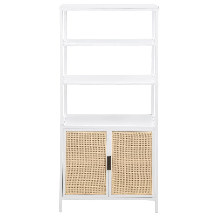 Amherst 3-shelf Radio Weave Cane Metal Accent Cabinet White - 961652