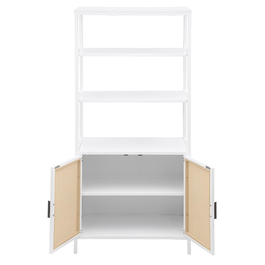 Amherst 3-shelf Radio Weave Cane Metal Accent Cabinet White - 961652