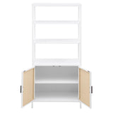 Amherst 3-shelf Radio Weave Cane Metal Accent Cabinet White - 961652