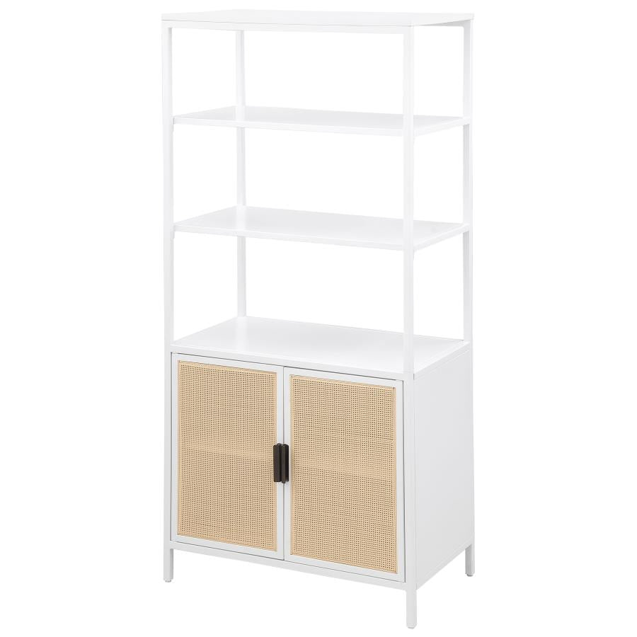Amherst 3-shelf Radio Weave Cane Metal Accent Cabinet White - 961652