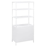 Amherst 3-shelf Radio Weave Cane Metal Accent Cabinet White - 961652