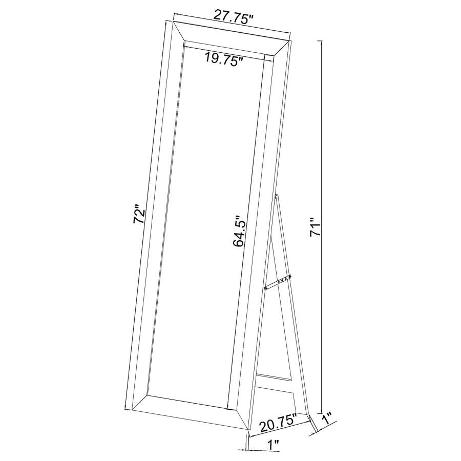 Cadence Tempered Glass Full Length Standing Mirror Black Oak - 961653