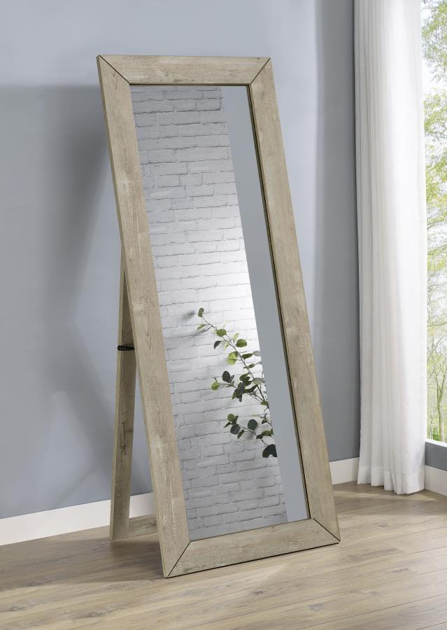 Cadence Tempered Glass Full Length Mirror Grey Washed Oak - 961655