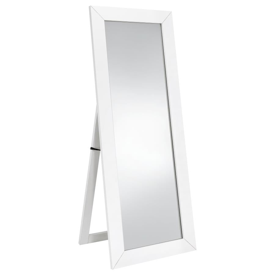 Cadence Tempered Glass Full Length Mirror White High Gloss - 961656