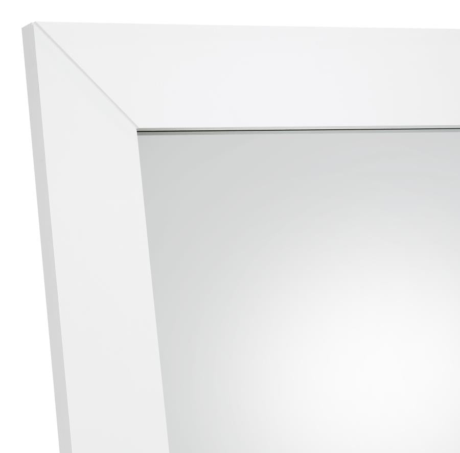Cadence Tempered Glass Full Length Mirror White High Gloss - 961656