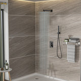 10" Square Dual Shower Head System Wall Mounted With Rough In Valve Modern Bathroom Fixture