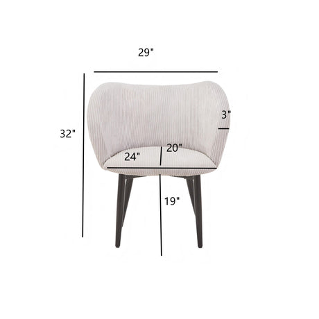 Dining Chair With Curved Padded Back (Set of 2) - Gray