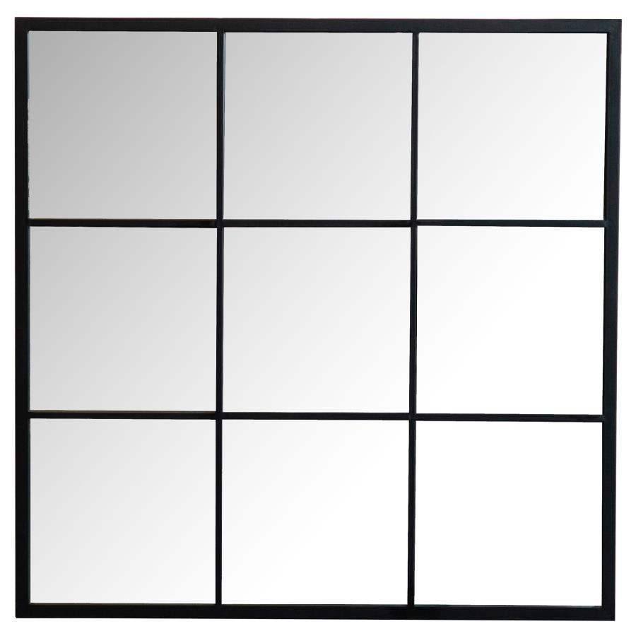 Quetzal 35 x 35 Inch Square Window Pane Wall Mirror Black - 962894