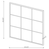 Quetzal 35 x 35 Inch Square Window Pane Wall Mirror Black - 962894