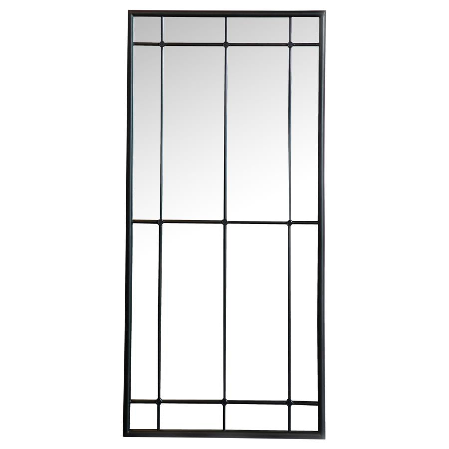 Annetta 24 x 52 Inch Window Pane Wall Mirror Black - 962913