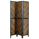Marlene 3-Panel Room Divider Folding Screen Rustic Tobacco - 962922