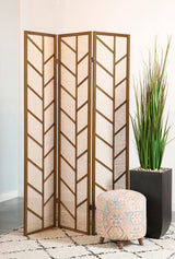 Mila 3-Panel Room Divider Folding Shoji Screen Walnut - 962923