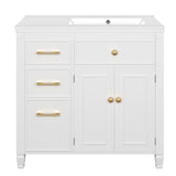 Bathroom Vanity With Sink, 1 Tip Out Drawer, 3 Side Drawers, Adjustable Shelf