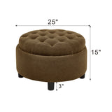 Storage Round Footstool Table Ottoman