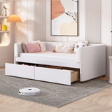 Upholstered Daybed With Ergonomic Design Backrest