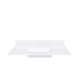 Bianco Carrara Venato Marble Vanity Top With Pre Drilled Faucet Hole And Undermount Sink