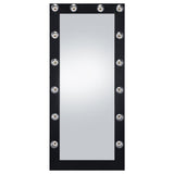 Zayan 32 x 71 Inch Floor Mirror LED Lighting Black Gloss - 969557