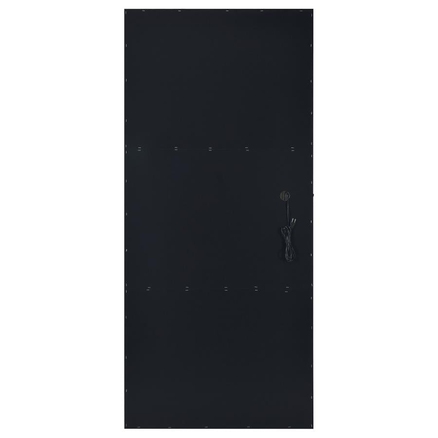 Zayan 32 x 71 Inch Floor Mirror LED Lighting Black Gloss - 969557