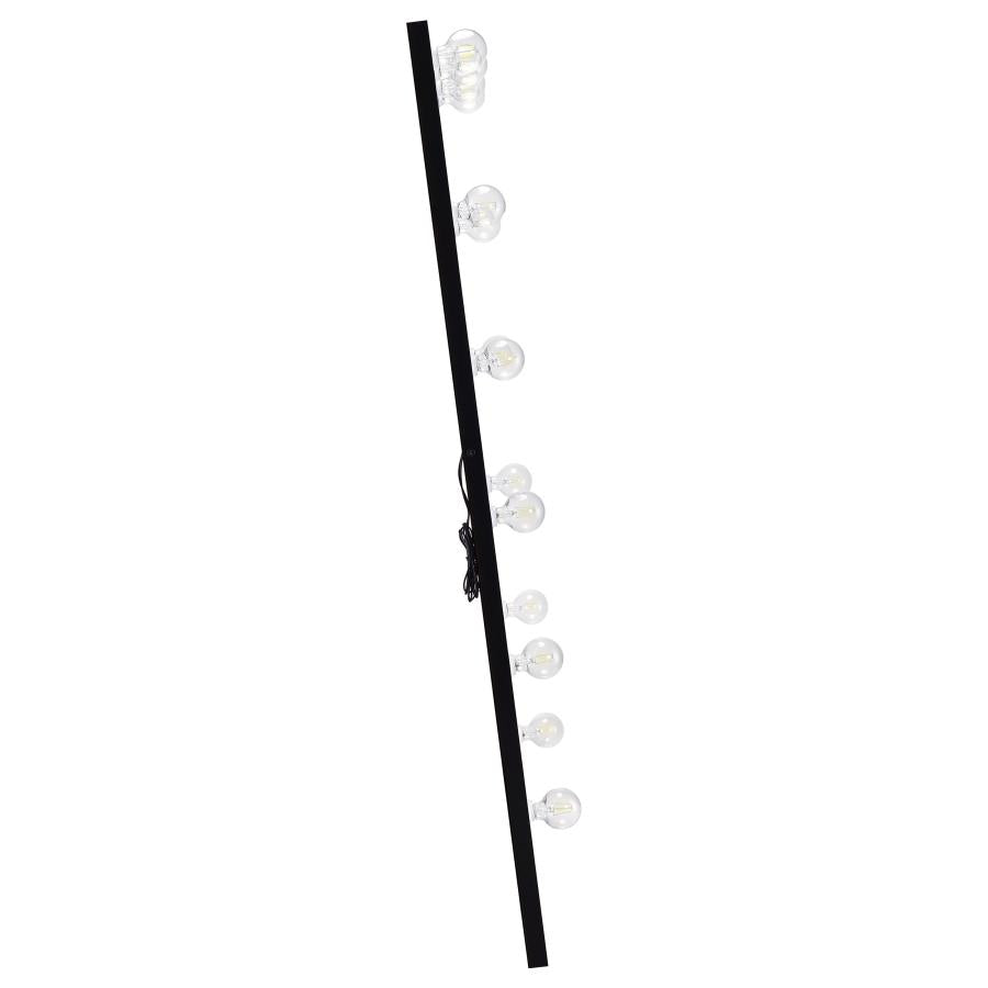 Zayan 32 x 71 Inch Floor Mirror LED Lighting Black Gloss - 969557