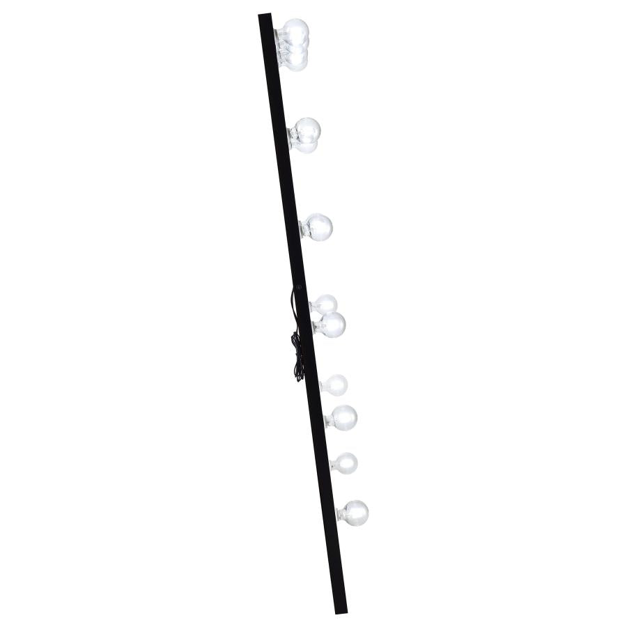 Zayan 32 x 71 Inch Floor Mirror LED Lighting Black Gloss - 969557